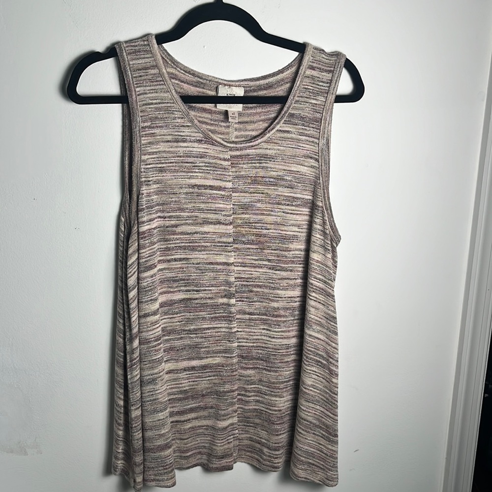 Knox Rose Women’s Tank Top Tan Space Dye Stretch Size XL Summer Lagenlook
